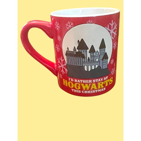 Harry Potter I’d Rather Stay At Hogwarts Christmas Coffee Mug Collectible Movie - Picture 1 of 7